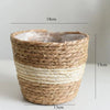 Straw Weaving Flower Plant Pot Basket Grass Planter Basket Indoor Outdoor Flower Pot Cover Plant Containers for Plantable Plants  