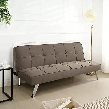 Modern Convertible Tufted Futon Sectional Velvet/Faux Leather Sofa Couch with Adjustable Back for Living Room Office Bedroom - eboygifts