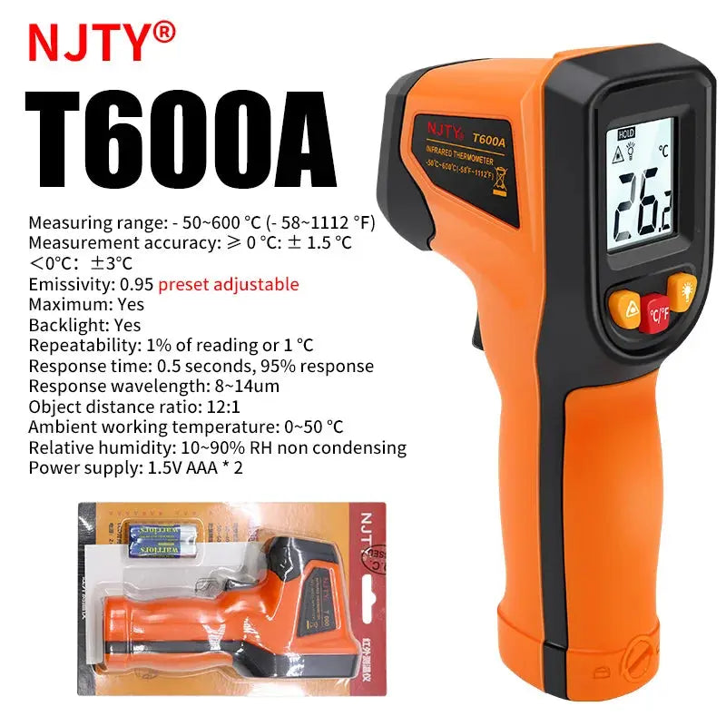 Digital Infrared Thermometer Laser Temperature Meter Non-contact Pyrometer Imager Hygrometer IR Termometro Color LCD Light Alarm SNAKOL Global Store