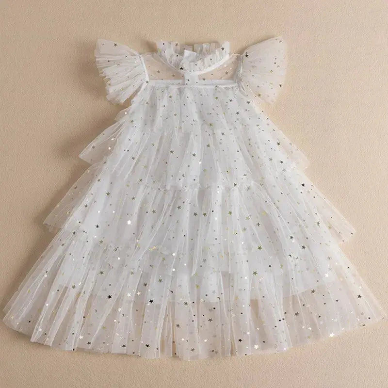 Girls Perform Sequin Rainbow Dress Children Princess Tutu Dress Summer Prom Mesh Dresses Kids Birthday Party School Casual Wear Kids Kingdom  EBOYGIFTS