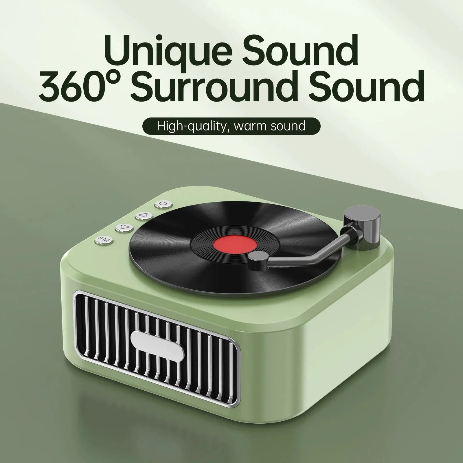 2024 New Retro Vinyl Wireless Bluetooth Speaker Alarm Clock Small Record Player Portable High-quality Audio Home Smart Stereo - eboygifts