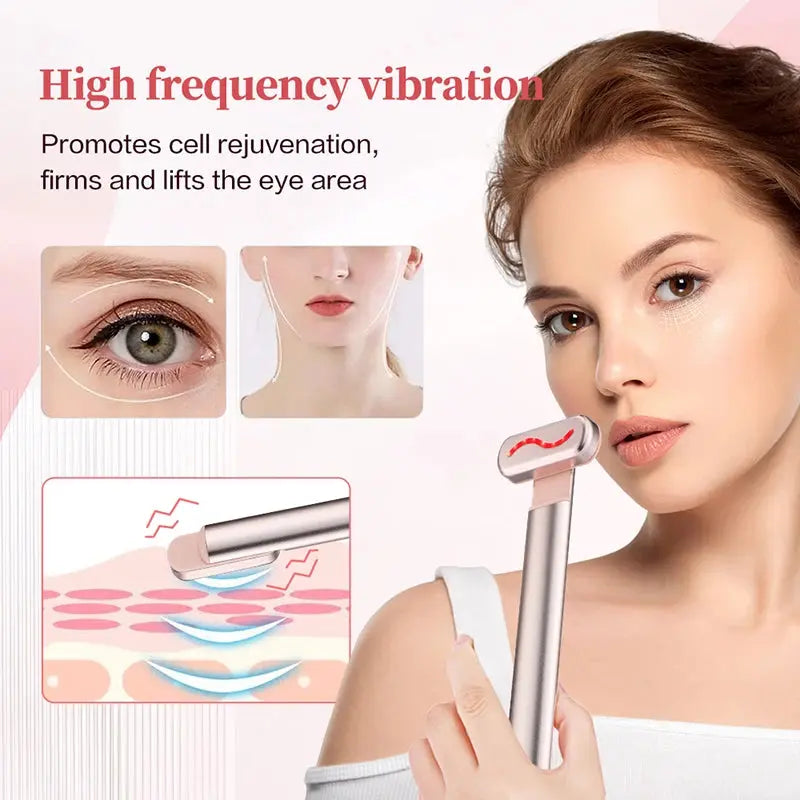 EMS Microcurrent Face Lifting Device Red Light Facial Wand Eye Neck Massager Skin Tightening  Anti Wrinkle Skin Care Beauty Tool - eboygifts