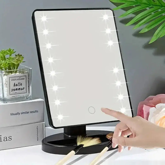 Lighted Makeup Mirror Use Battery And USB Rechargeable Dual-use 16LED Beauty Mirror Portable Touch Screen Dimming Vanity Mirror Wins Fire Light Store
