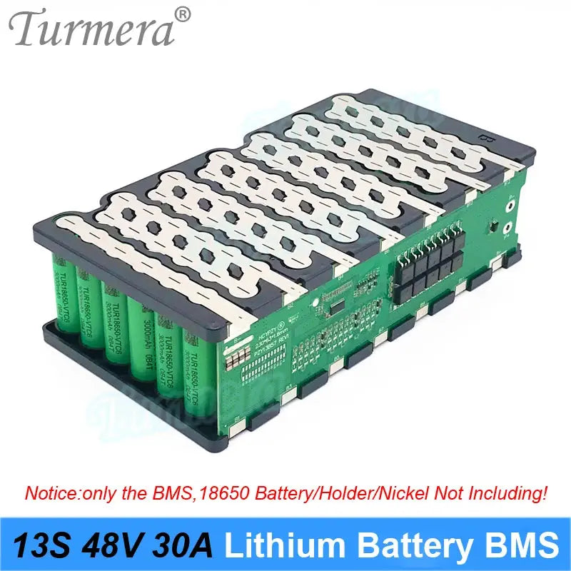 Turmera 13S 20A 30A BMS 48V 52V Lithium Battery Protection Board Spot Welding Directly Use in Electric Bike or E-scooter Battery  