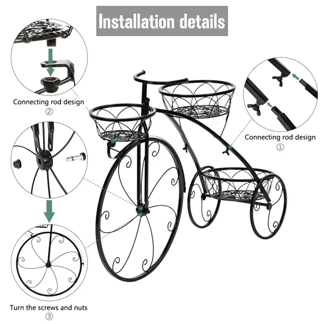 Unique 3-Tier Bicycle Plant Stand  