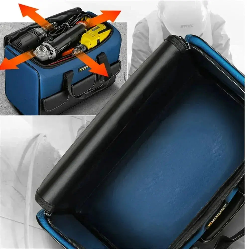 New Tool Bag With 30% More Capacity Waterproof Multi Pockets Tool Organizer Tool Pouch for Electrician Tools  