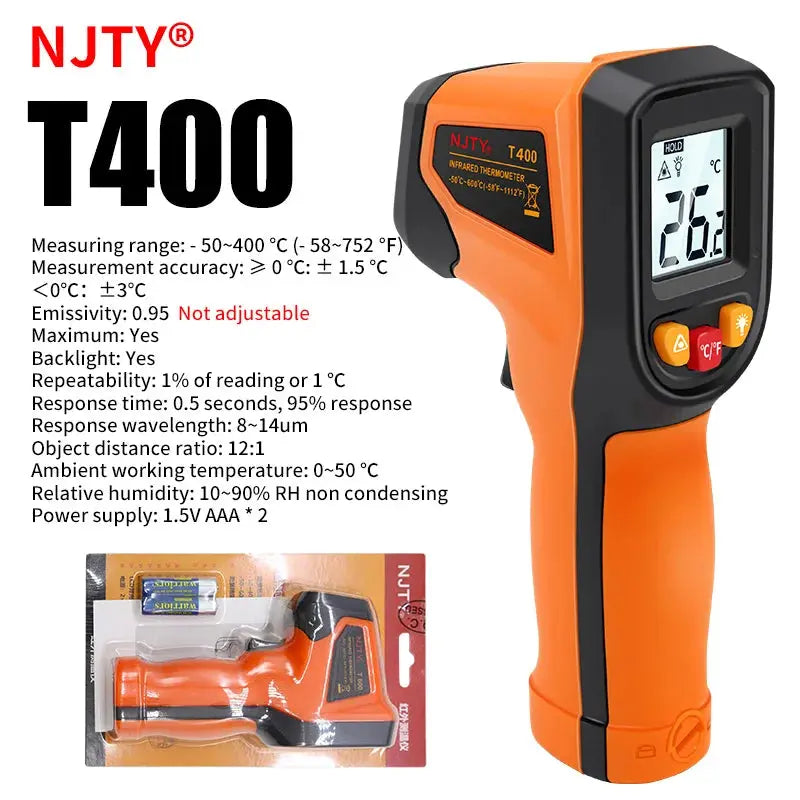 Digital Infrared Thermometer Laser Temperature Meter Non-contact Pyrometer Imager Hygrometer IR Termometro Color LCD Light Alarm SNAKOL Global Store