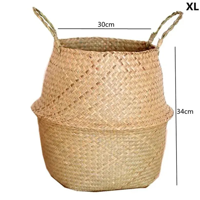 Straw Weaving Flower Plant Pot Basket Grass Planter Basket Indoor Outdoor Flower Pot Cover Plant Containers for Plantable Plants  