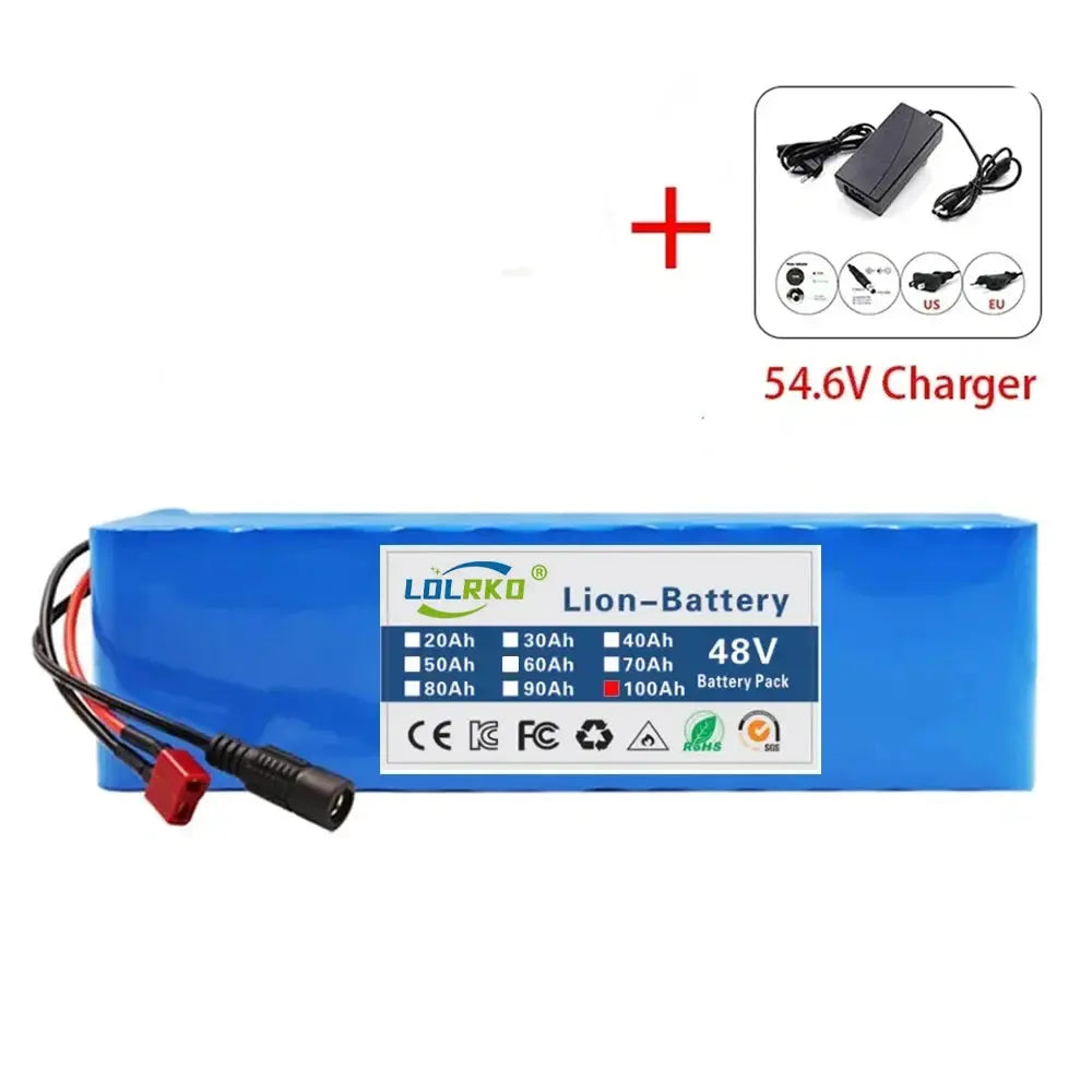 100% original 48V lithium-ion battery 48V 90Ah 1000W 13S3P lithium-ion battery pack，for 54.6V CitycocoBMS electric scooters  