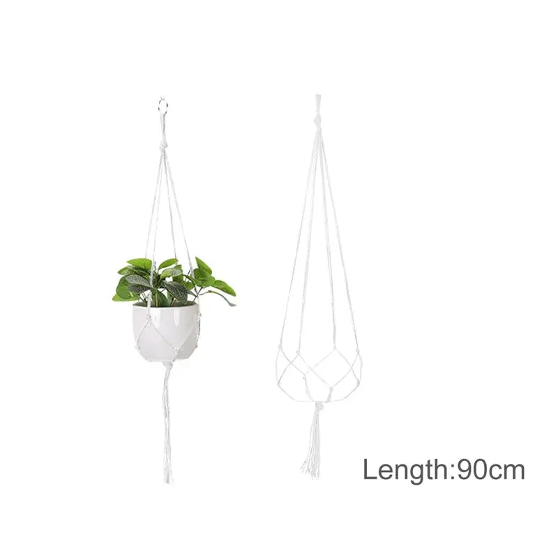 Gardening Macrame Plant shelves Hanging Basket Outdoor Hanger Rope Cotton Linen Flower pot Net  Courtyard Wall Hanging Decor  