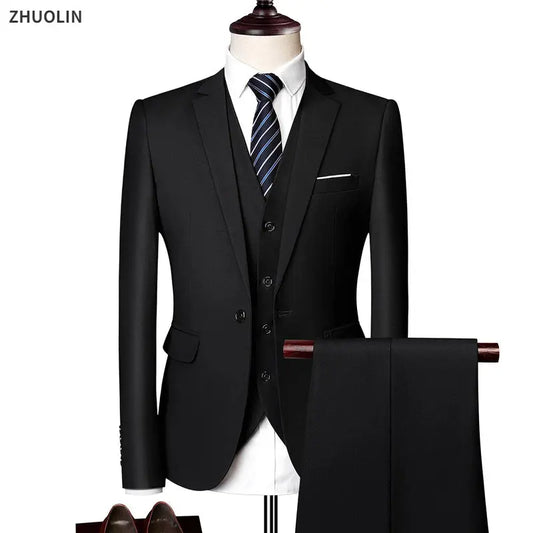 Suits Wedding For Men Blazers Set Elegant  3 Pieces Business Luxury  Formal Vest Pants Full Coats 2023 Jackets Free Shipping ZHUOLIN Suit Store  EBOYGIFTS