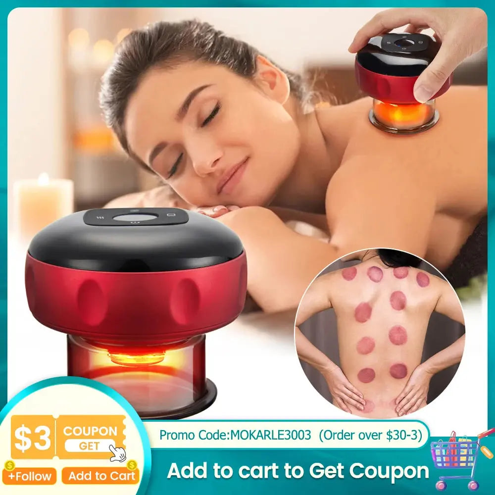 Electric Vacuum Cupping Massage Body Cups Anti-Cellulite Therapy Massager for Body Electric Guasha Scraping Fat Burning Slimming MOKARLE Healthy Life Store