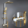 Hot and Cold Digital Shower Set Faucet Bathroom Shower System Black Gold Shower Faucet Square Shower HeadBath Shower System  