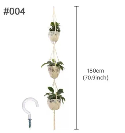 Gardening Macrame Plant shelves Hanging Basket Outdoor Hanger Rope Cotton Linen Flower pot Net  Courtyard Wall Hanging Decor  