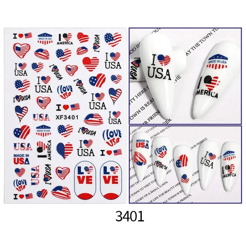 Football Game South America Brazil CHile Peru Argentina Colombia Uruguay Nail Sticker Cheering Design Soccer Fans Nail Flag  