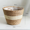 Straw Weaving Flower Plant Pot Basket Grass Planter Basket Indoor Outdoor Flower Pot Cover Plant Containers for Plantable Plants  