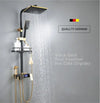 Hot and Cold Digital Shower Set Faucet Bathroom Shower System Black Gold Shower Faucet Square Shower HeadBath Shower System  