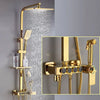 Hot and Cold Digital Shower Set Faucet Bathroom Shower System Black Gold Shower Faucet Square Shower HeadBath Shower System  