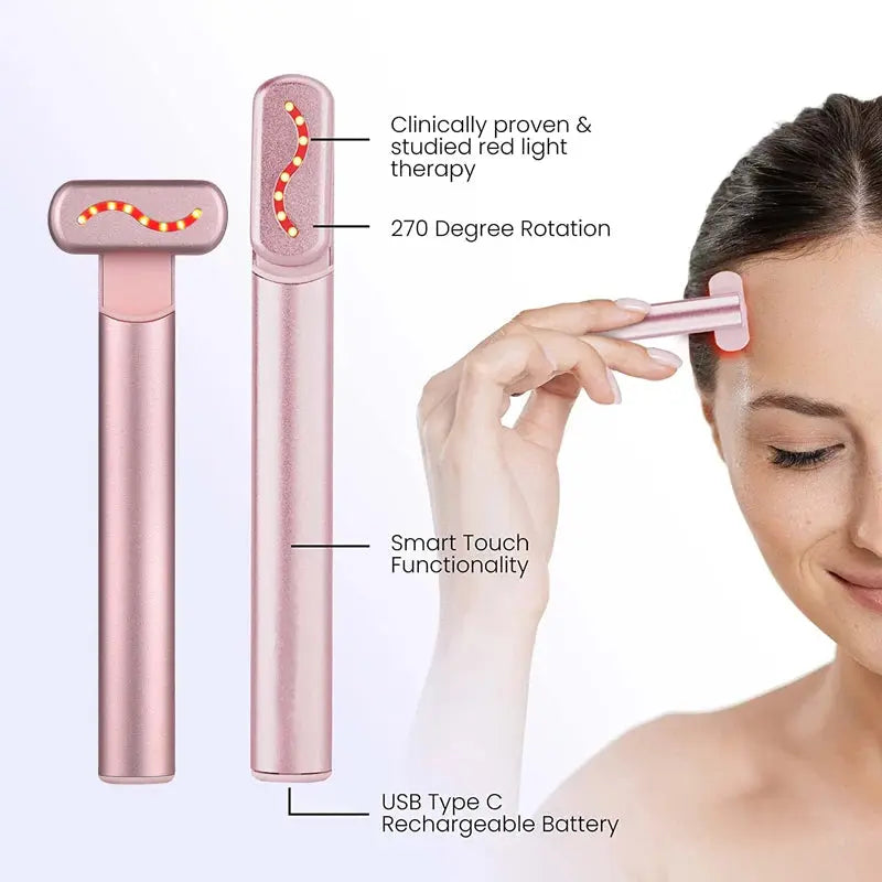 EMS Microcurrent Face Lifting Device Red Light Facial Wand Eye Neck Massager Skin Tightening  Anti Wrinkle Skin Care Beauty Tool - eboygifts