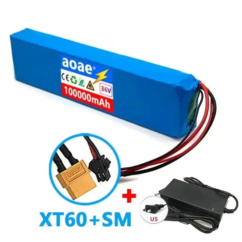 36V 100000mAh 18650 Rechargeable Lithium Battery Pack 10S3P Power Modified Bicycle Scooter Electric Vehicle with BMS+charger  