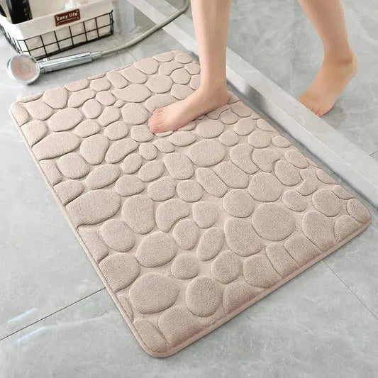 Non-slip Mat Carpets Cobblestone Embossed Bathroom Bath In Wash Basin Bathtub Side Floor Rug Shower Room Doormat Memory Foam  