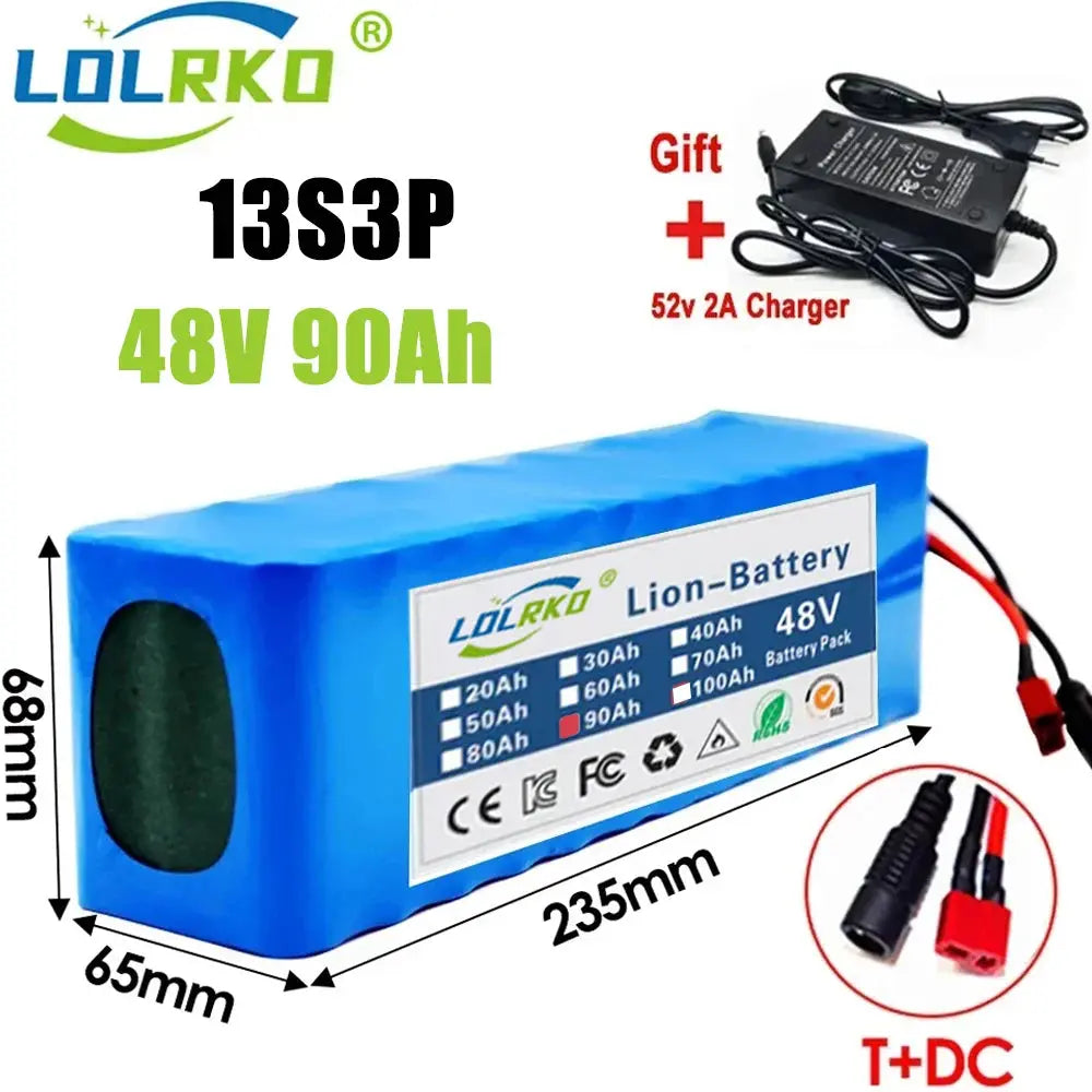 100% original 48V lithium-ion battery 48V 90Ah 1000W 13S3P lithium-ion battery pack，for 54.6V CitycocoBMS electric scooters  