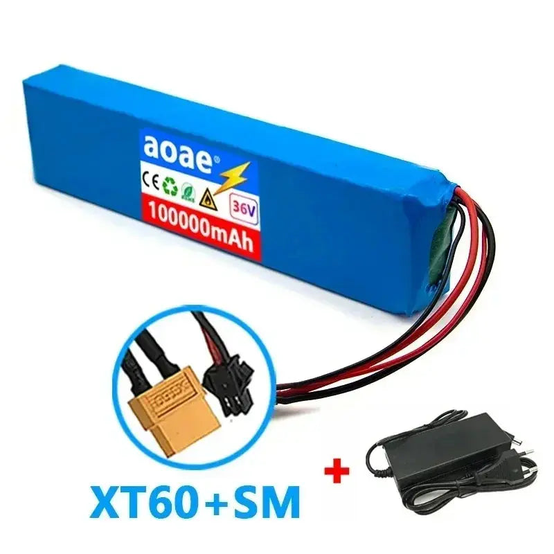 36V 100000mAh 18650 Rechargeable Lithium Battery Pack 10S3P Power Modified Bicycle Scooter Electric Vehicle with BMS+charger  