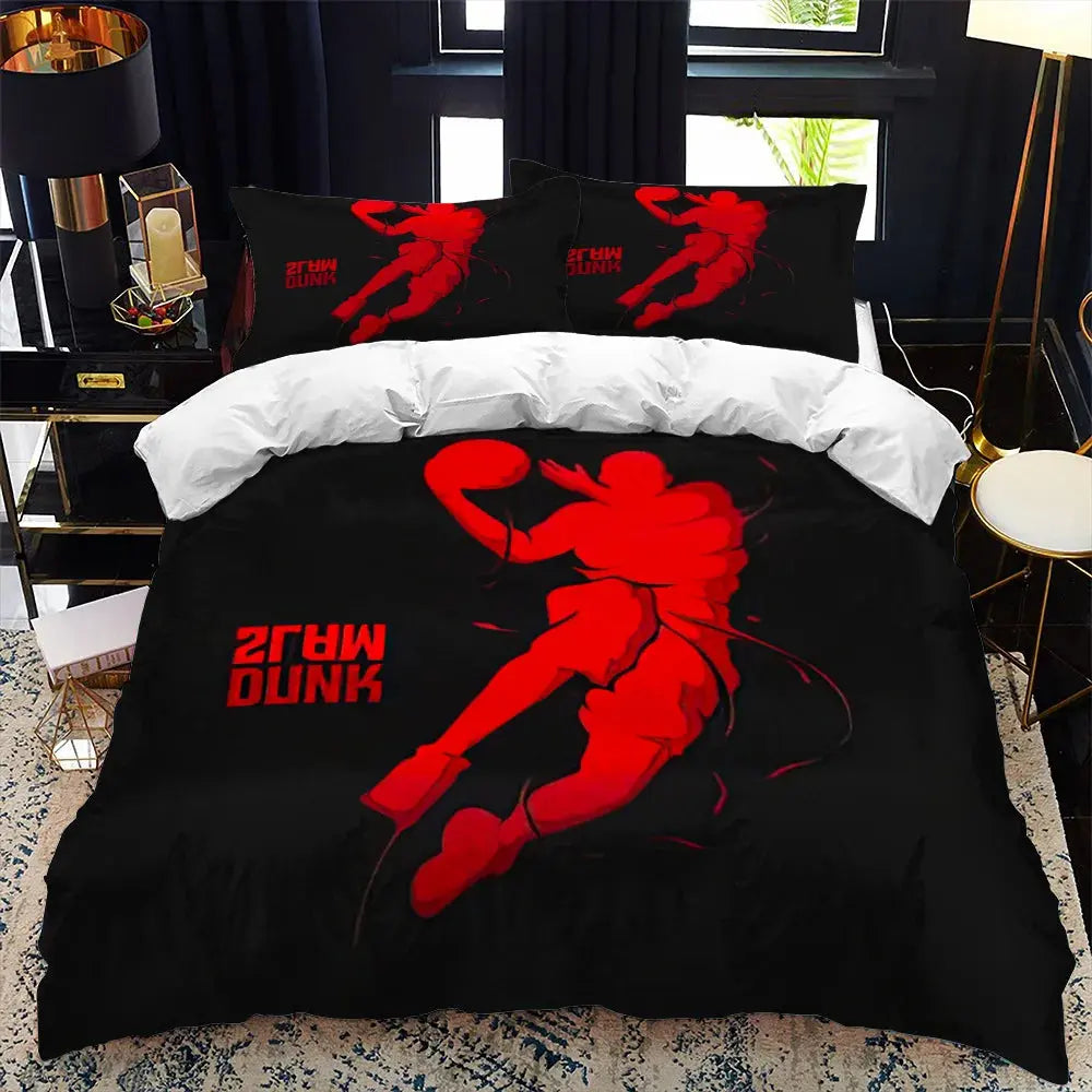 Kids Basketball Duvet Cover Set 3D King Queen Size Cool Sport Theme for Kids Children Teens Ball Gaming Polyester Bedding Set  