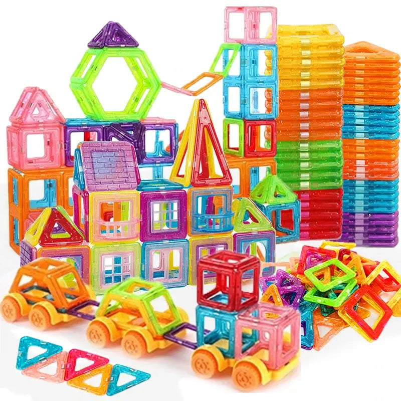 64-184Pcs Kids Magnetic Building Blocks Mini Size Magnet Toys for Boys Construction Set STEM Toy for Children Girls  