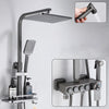 Hot and Cold Digital Shower Set Faucet Bathroom Shower System Black Gold Shower Faucet Square Shower HeadBath Shower System  