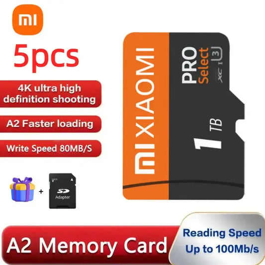 Xiaomi A2 Class10 Memory Card 2TB 1TB Mini SD Card 512GB 256GB TF Flash Card Flash Drive Mini Sd Tf For Phone Car Device Monitor Xiaomi SD Card Flagship Store  EBOYGIFTS