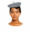 SIMONE Gingham Beret Hat In Black  