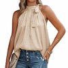 Halter Lacing Chiffon Blouses  