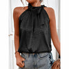 Halter Lacing Chiffon Blouses - EBOYGIFTS LLC Blouse Black-XXL Halter Lacing Chiffon Blouses