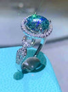 2 Carat Moissanite Emerald Green Ring - 925 Sterling Silver