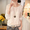 Women Long Sleeve Chiffon Lace Blouse Spring Autumn Elegant New Tops  