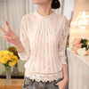 Women Long Sleeve Chiffon Lace Blouse Spring Autumn Elegant New Tops - EBOYGIFTS LLC women Attire 513-WHITE-XL Women Long Sleeve Chiffon Lace Blouse Spring Autumn Elegant New Tops