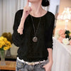 Women Long Sleeve Chiffon Lace Blouse Spring Autumn Elegant New Tops - EBOYGIFTS LLC women Attire 511-BLACK-S Women Long Sleeve Chiffon Lace Blouse Spring Autumn Elegant New Tops