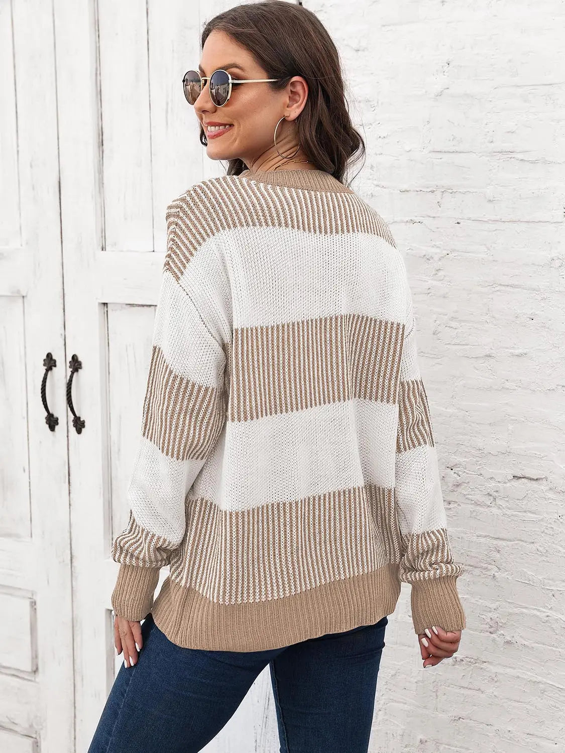 Full Size Round Neck Drop Shoulder Sweater  