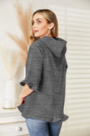 Ninexis Full Size Raglan Sleeve Ruffled Hoodie with Pocket  