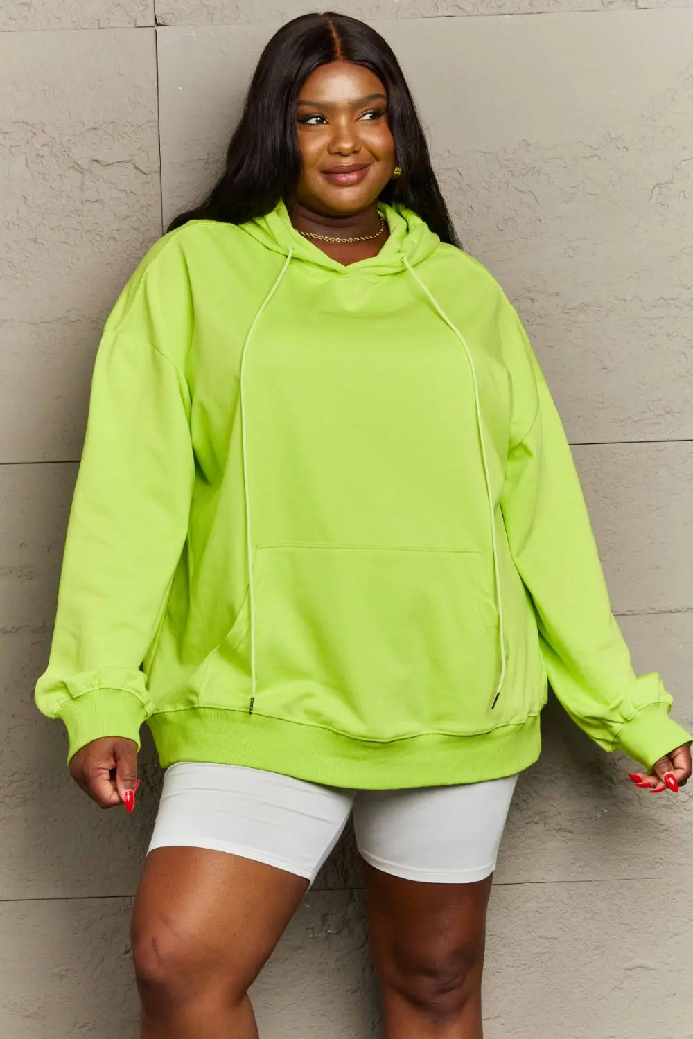 Full Size Drawstring Long Sleeve Hoodie  