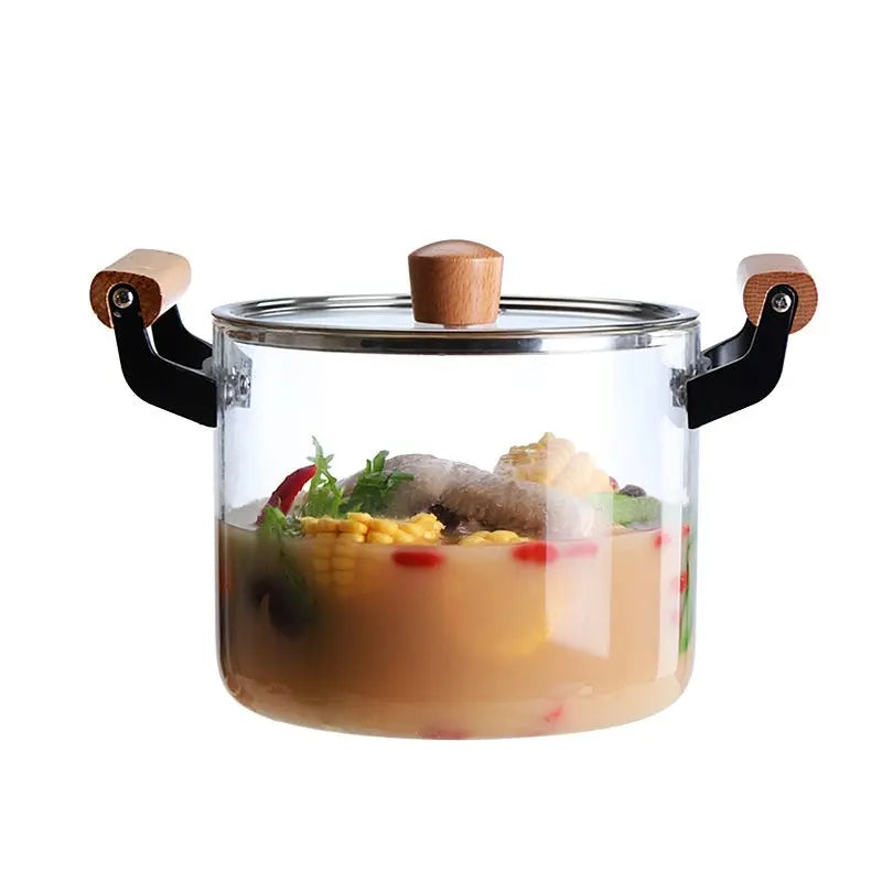 Borosilicate Visions Cookware Pot Binaural Glass  