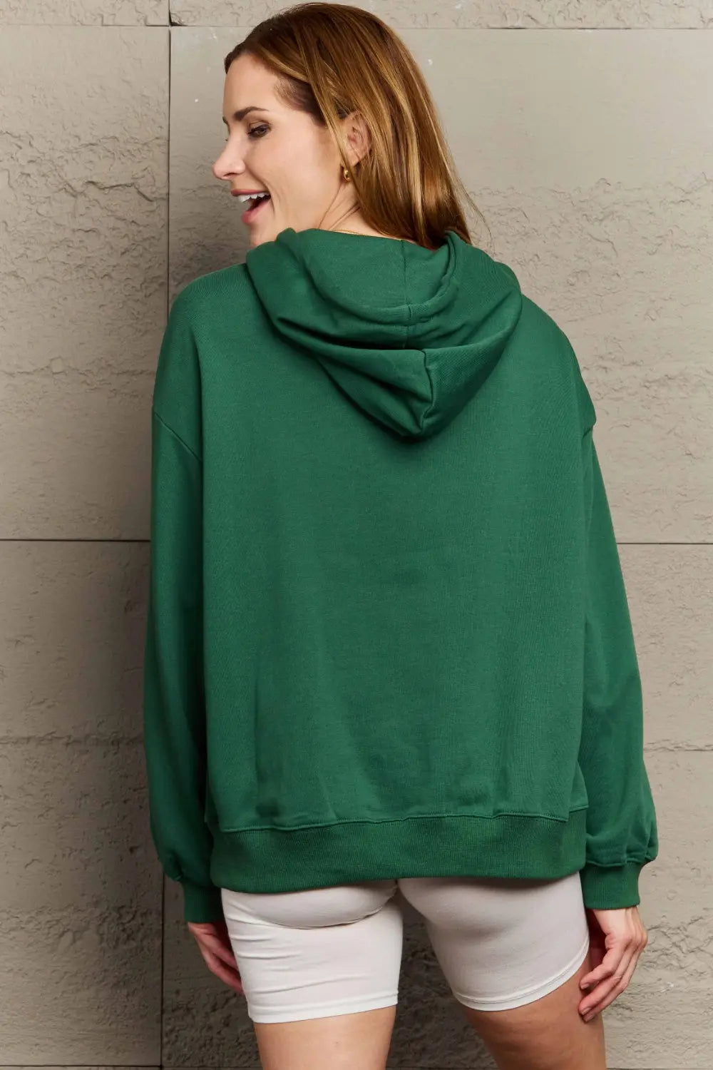 Full Size Long Sleeve Dropped Shoulder Hoodie  