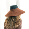 RIRI DUO Jute Straw Hat, in Burnt Sienna & Black  