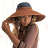 RIRI DUO Jute Straw Hat, in Burnt Sienna & Black  