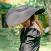 Lola Wide Brim Jute Straw Hat, in Black  