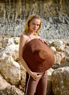 RIRI Jute Handwoven Straw Hat In Burnt Sienna  