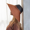 RIRI DUO Jute Straw Hat, in Burnt Sienna & Black  