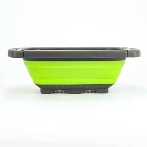 Silicone Collapsible Over The Sink Retractable Colander With Handle