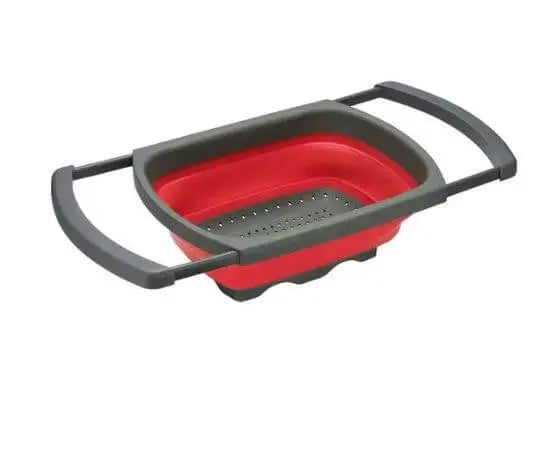 Silicone Collapsible Over The Sink Retractable Colander With Handle